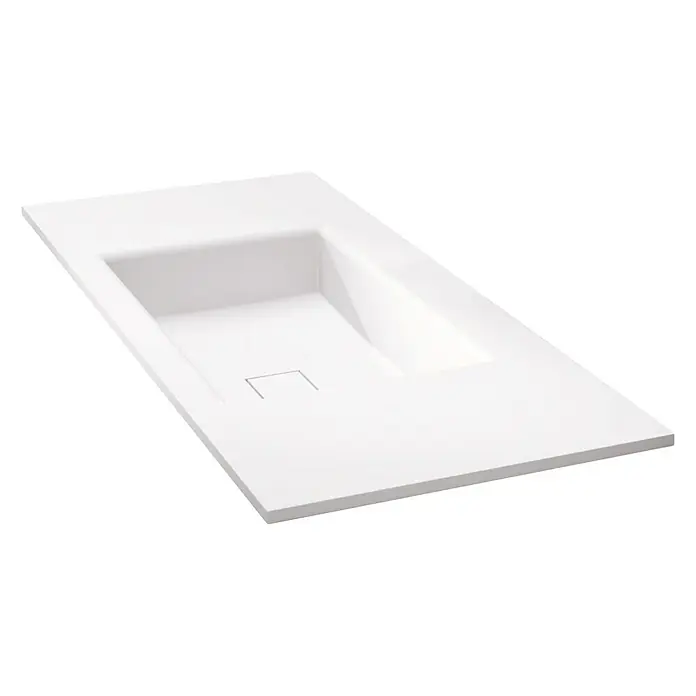 Lavabo Pure - 80,5 x 46 cm, Orificios para grifo: Sin, Sin desbordamiento, Blanco - Vista angular