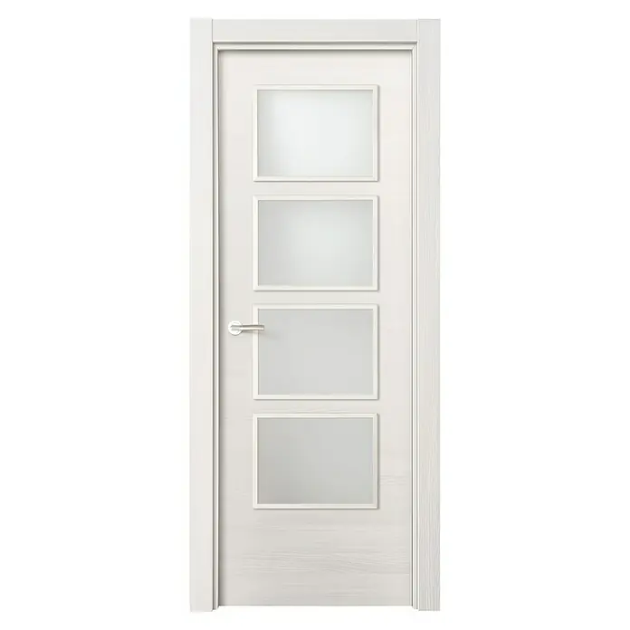 Solid Elements Puerta acristalada Fresno Eslovenia - 62,5 x 203 cm, Derecha, Blanco, Macizo, Vidriera - Vista frontal