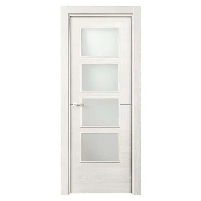 Puerta acristalada Fresno Eslovenia vidriera 100 - 82,5 x 203 cm, Derecha, Blanco, Macizo, Vidriera - Vista frontal