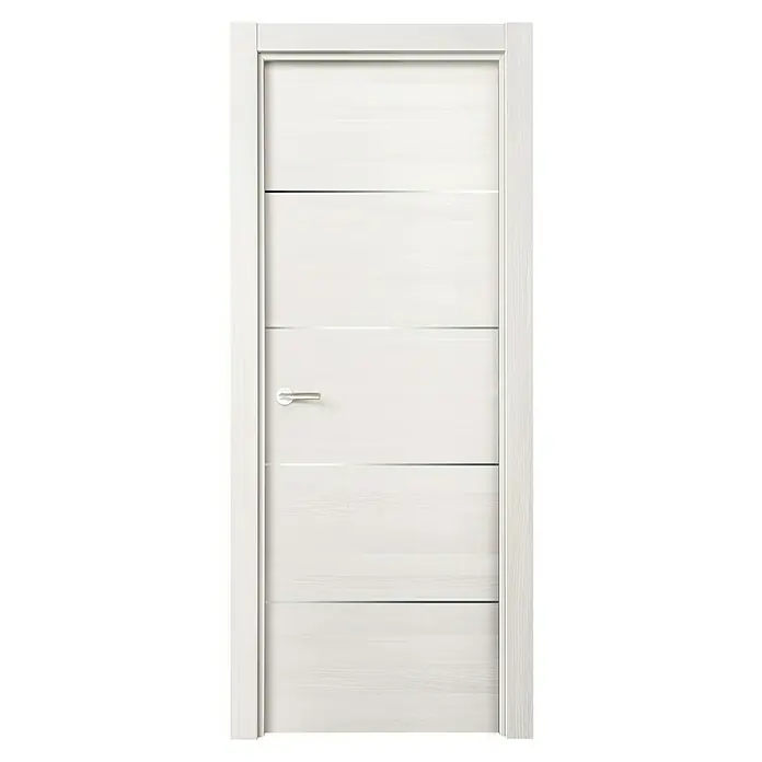 Puerta interior Fresno Eslovenia 400AL - 82,5 x 203 cm, Derecha, Blanco, Macizo - Vista frontal