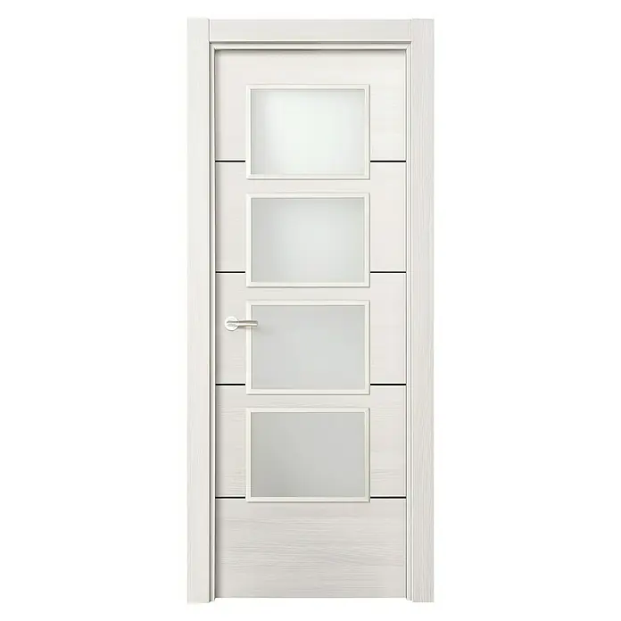 Puerta acristalada Fresno Eslovenia vidriera 400 - 72,5 x 203 cm, Derecha, Blanco, Macizo, Vidriera - Vista frontal