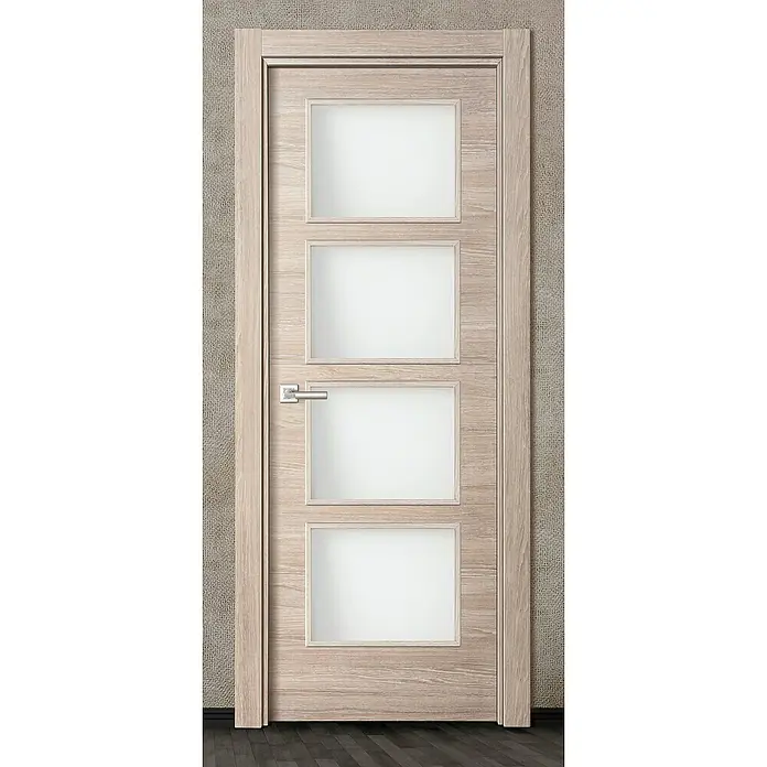 Solid Elements Puerta acristalada Roble Gris - 72,5 x 203 cm, Derecha, Roble Gris, Macizo, Vidriera - Foto ambiente