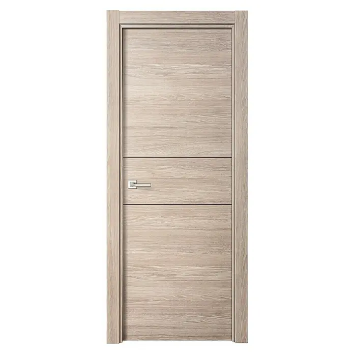 Puerta interior Roble Gris 200 - 72,5 x 203 cm, Derecha, Roble Gris, Macizo - Vista frontal