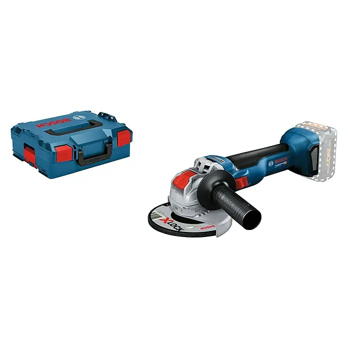 Bosch Professional Akku-Winkelschleifer GWX 18V-10 - 18 V, Ohne Akku, Durchmesser Scheibe: 125 mm, Kunststoffkoffer - Diagonale Ansicht
