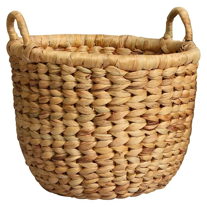 Flechtkorb - Außenmaß (Ø x H): 52 x 32 cm, Naturbraun - Vorderansicht