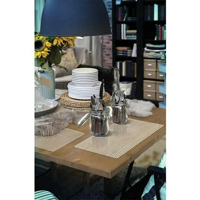 D-c-fix Mantel individual Río rayas - Rayas, Blanco, 44 x 29 cm - Foto ambiente