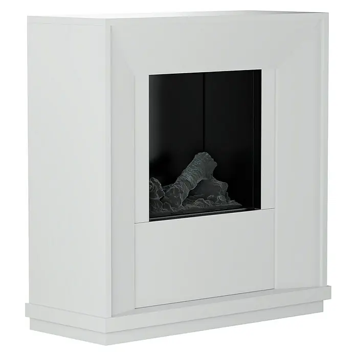 Elektrischer Kamin - Weiß, 1.000/2.000 W, 30 x 87 x 90 cm - Diagonale Ansicht