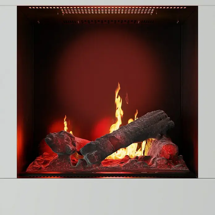 Elektrischer Kamin - Weiß, 1.000/2.000 W, 30 x 87 x 90 cm - Vorderansicht