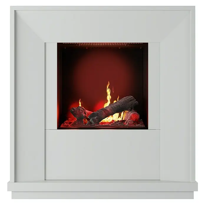 Elektrischer Kamin - Weiß, 1.000/2.000 W, 30 x 87 x 90 cm - Vorderansicht