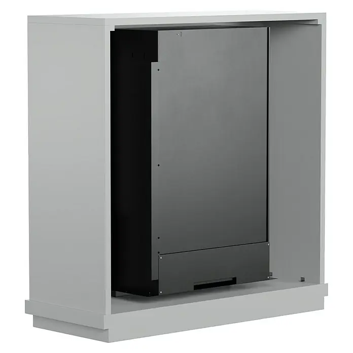 Elektrischer Kamin - Weiß, 1.000/2.000 W, 30 x 87 x 90 cm - Rückansicht
