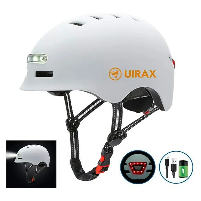 Uirax Casco para bicicleta - L, Blanco - Producto en uso