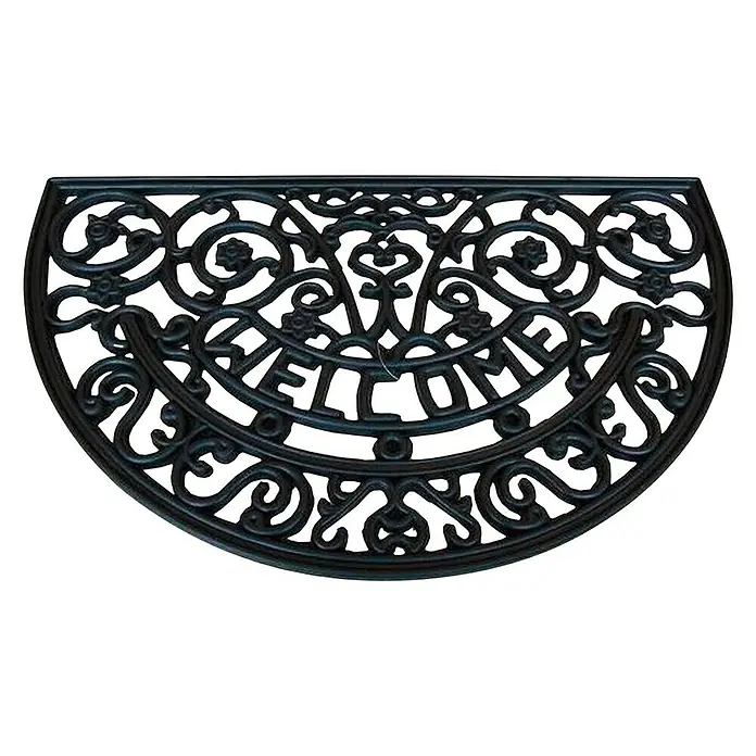 Hamat Deurmat Antiek Welcome - Zwart, 75 x 45 cm - Diagonaal zicht