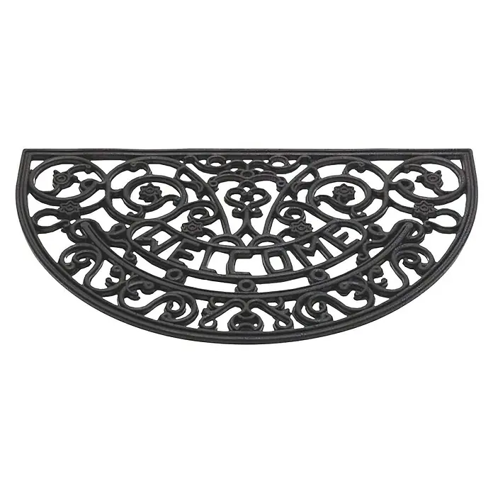 Hamat Deurmat Antiek Welcome - Zwart, 75 x 45 cm - Diagonaal zicht