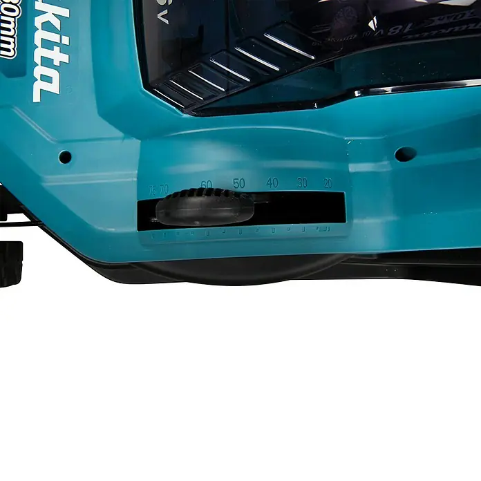 Makita Akku-Rasenmäher DLM432PT2 - 18 V, 2 Akkus, 5 Ah, Schnittbreite: 43 cm - Detailaufnahme