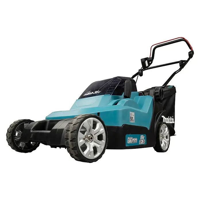 Makita Akku-Rasenmäher DLM382PM2 - 36 V, 2 Akkus, 4 Ah, Schnittbreite: 38 cm - Diagonale Ansicht