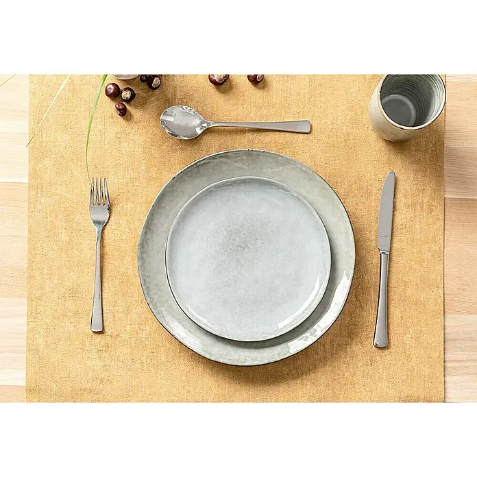 Teller Tabo - 1 Stk., Ø x H: 20,5 x 2 cm, Keramik, Grau - Stimmungsaufnahme