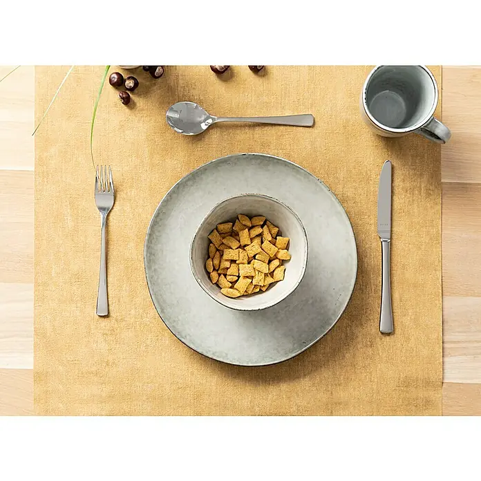 Teller Tabo - 1 Stk., Ø x H: 26,5 x 3 cm, Keramik, Grau - Stimmungsaufnahme