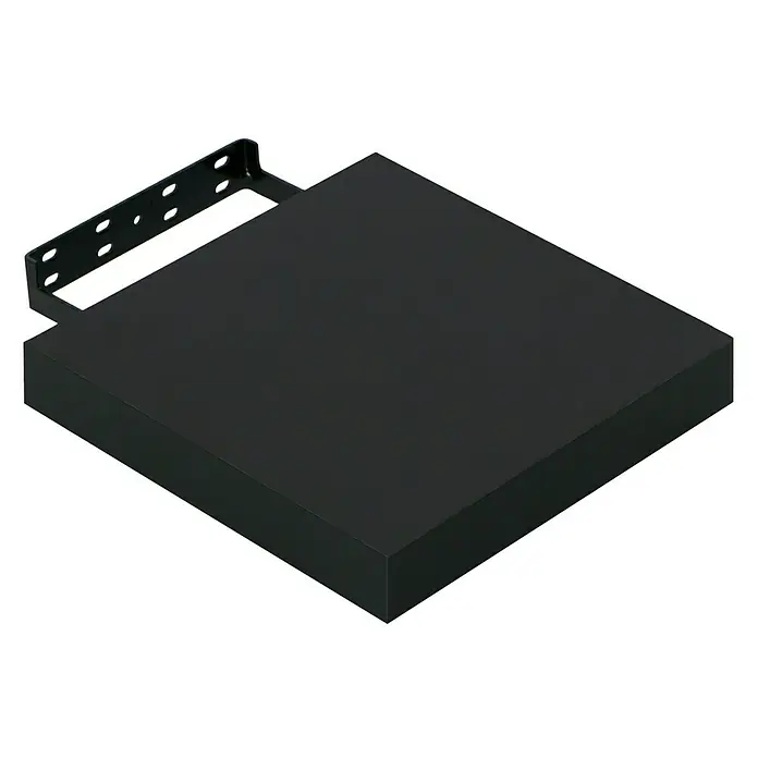 Regalux Wandboard XL4 - 23,5 x 24 x 3,8 cm, Schwarz, Belastbarkeit: 12 kg - Diagonale Ansicht
