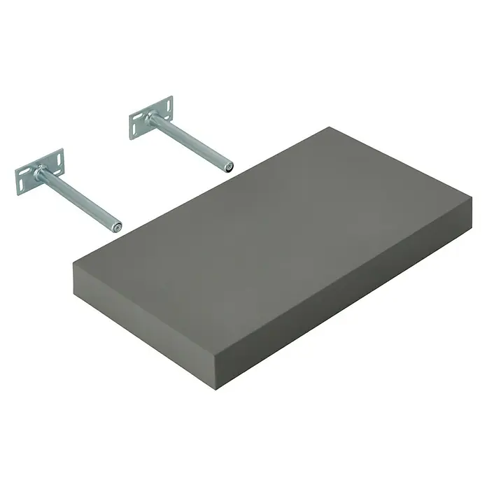 Dolle Zidna polica Big Boy - D x Š x V: 44,5 x 25 x 5 cm, Sive boje, Opteretivost: 30 kg - Dijagonalni pogled