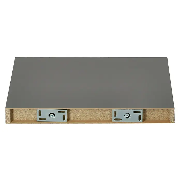 Dolle Zidna polica Big Boy - D x Š x V: 44,5 x 25 x 5 cm, Sive boje, Opteretivost: 30 kg - Pogled straga
