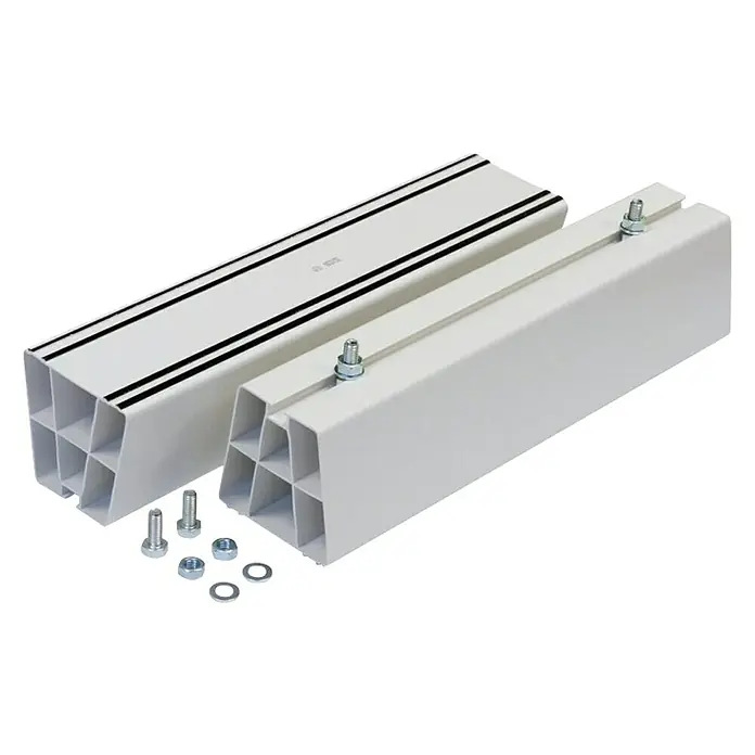 Soporte de suelo para aire acondicionado - Blanco, Largo: 45 cm, Plástico - Vista angular