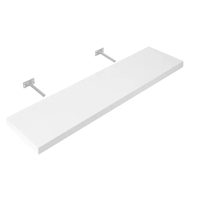 Dolle Zidna polica Big Boy - D x Š x V: 115 x 30 x 5 cm, Bijele boje, Opteretivost: 30 kg - Dijagonalni pogled