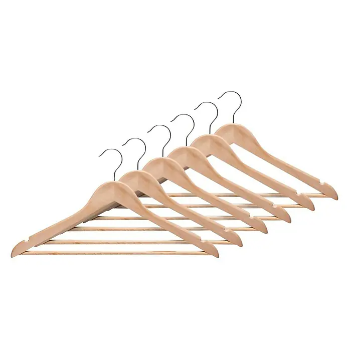 Percha para ropa - 8 uds., Natural - Vista frontal