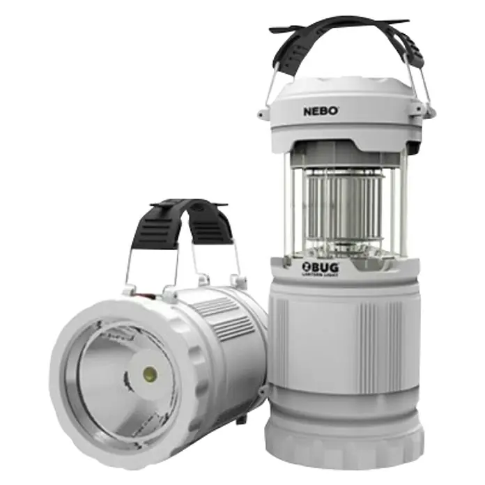 Linterna portátil LED Luz anti mosquitos - Diámetro: 3,58 cm, Gris, 120 lm - 250 lm - Vista angular