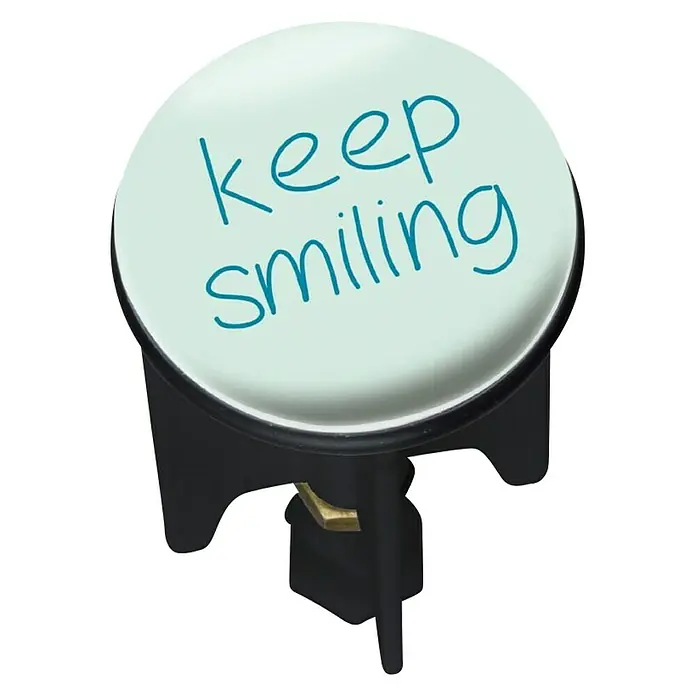 Wenko Dekorativni čep za umivaonik - Keep Smiling, Promjer: 3,9 cm - Dijagonalni pogled