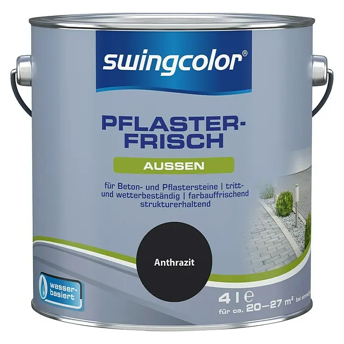 swingcolor Betonlasur Pflaster-Frisch - Anthrazit, 4 l - Vorderansicht
