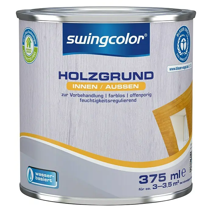 swingcolor Holzgrund - Farblos, 375 ml, Wasserbasiert, Acrylatbasis - Vorderansicht