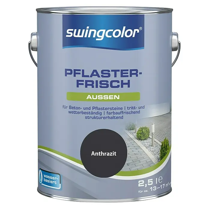 swingcolor Betonlasur Pflaster-Frisch - Anthrazit, 2,5 l - Vorderansicht