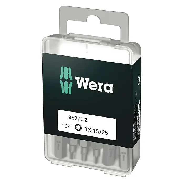 Wera Bit-Box 867/1Z - TX 15, 10 -tlg. - Diagonale Ansicht