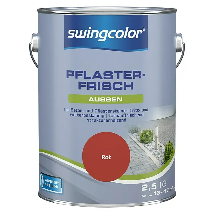 swingcolor Betonlasur Pflaster-Frisch - Rot, 2,5 l - Vorderansicht