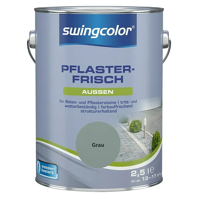 swingcolor Betonlasur Pflaster-Frisch - Grau, 2,5 l - Vorderansicht