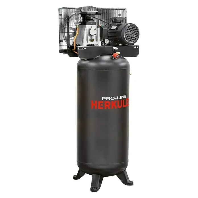 Herkules Kompressor Pro-Line B3800 B/200 Vertikal - 10 bar, 3 kW, 400 V - Diagonale Ansicht