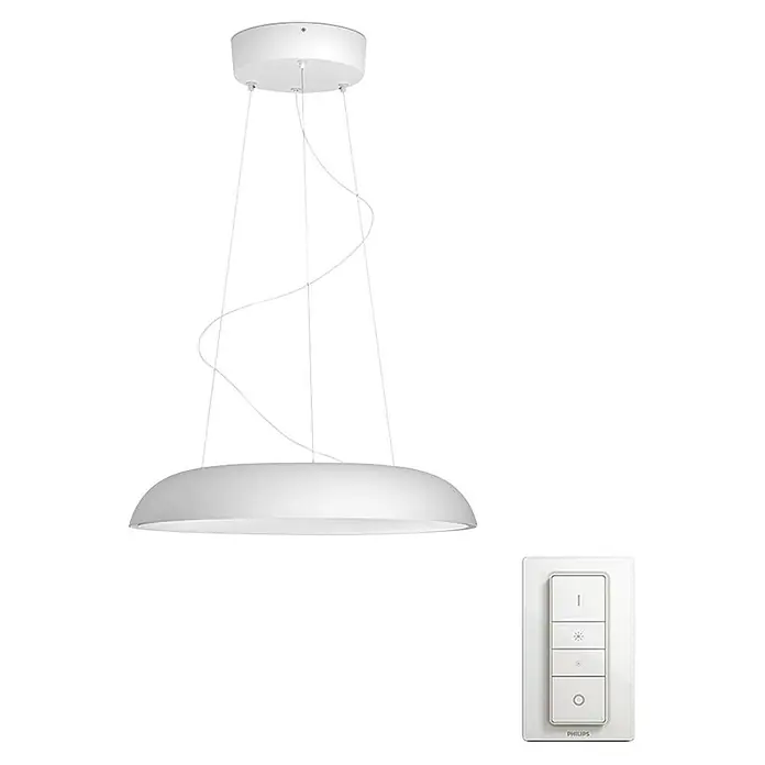 Philips Hue Lámpara colgante LED redonda Amaze - 25 W, Ø x Al: 43,4 x 150 cm, Blanco, Blanco - Vista frontal