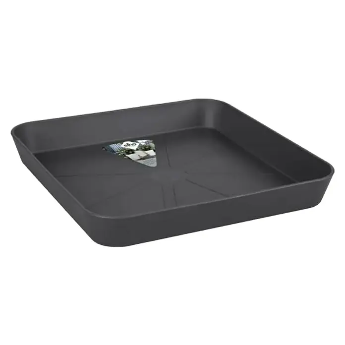 Elho Loft Urban Podložak za teglu - 28 x 28 x 4 cm, Plastika, Antracit - Dijagonalni pogled