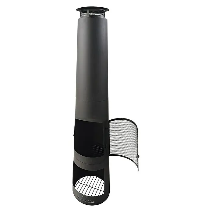Pur Line Chimenea para jardín Fyn - 36 x 36 x 150 cm, Acero - Vista angular