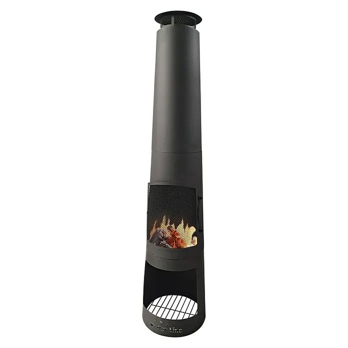 Pur Line Chimenea para jardín Fyn - 36 x 36 x 150 cm, Acero - Vista angular