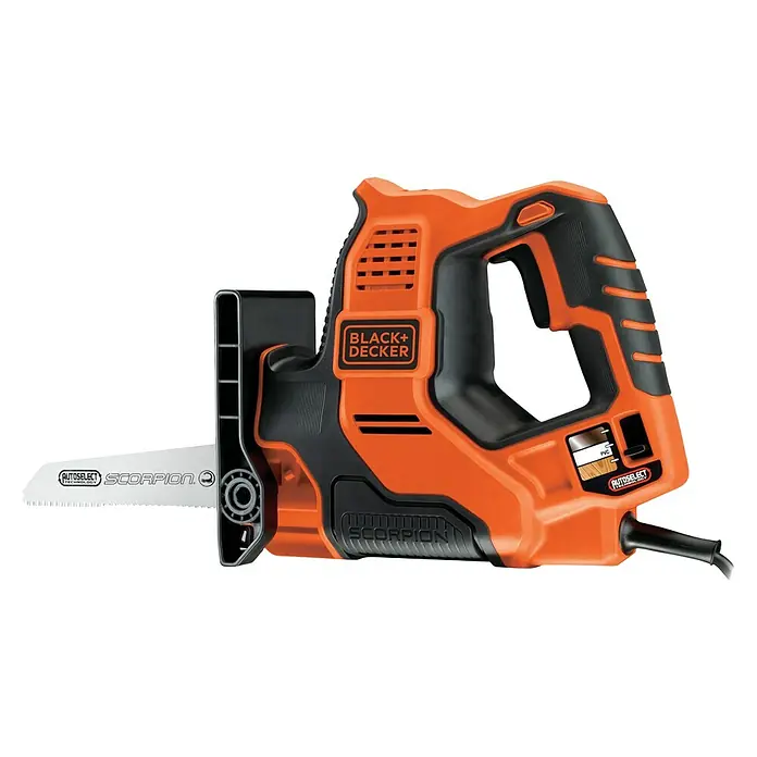 Black+Decker Reciprozaag Scorpion - 500 W, Slaglengte: 23 mm - Diagonaal zicht