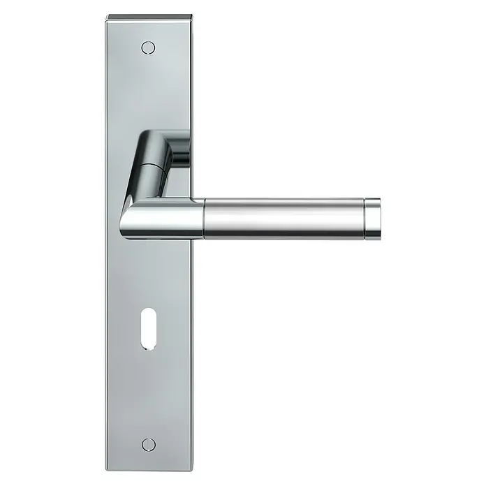Diamond Doors Creative Zimmertürgarnitur Louisiana - Türstärke: 40 mm - 45 mm, Buntbart BB, Edelstahl, L-Form - Vorderansicht