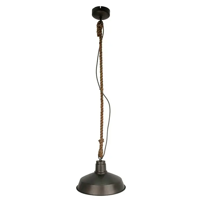 Pendelleuchte rund - 40 W, Stahl-schwarz/Holz, E27 - Vorderansicht