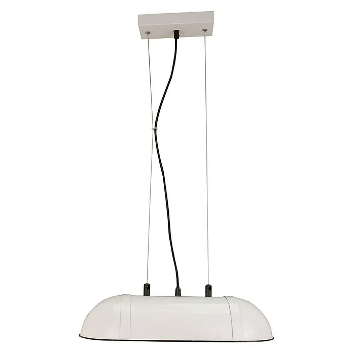 Pendelleuchte - 40 W, Weiß/Holz, E27, 45 x 120 cm - Vorderansicht