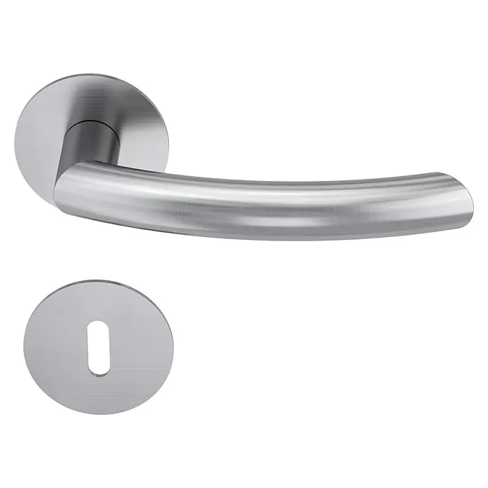 Diamond Doors Design Zimmertürgarnitur Connecticut - Türstärke: 40 mm - 45 mm, Buntbart BB, Edelstahl, L-Form - Diagonale Ansicht