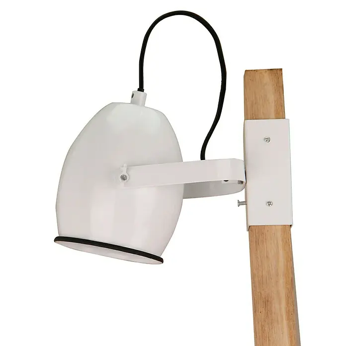 Stehleuchte - 40 W, Höhe: 140 cm, Weiß/Holz, E27 - Detailaufnahme