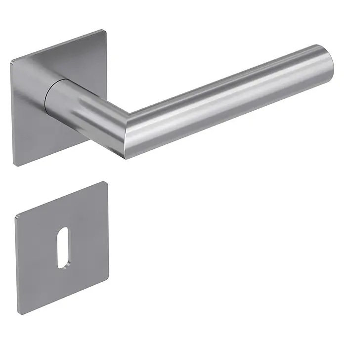 Diamond Doors Design Zimmertürgarnitur Illinois - Türstärke: 40 mm - 45 mm, Buntbart BB, Edelstahl, L-Form - Diagonale Ansicht