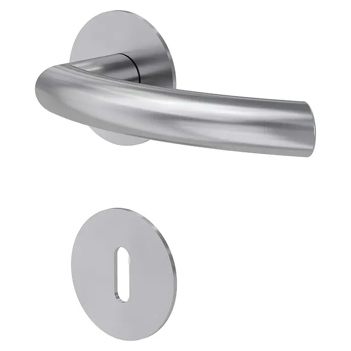 Diamond Doors Design Zimmertürgarnitur Connecticut - Türstärke: 40 mm - 45 mm, Buntbart BB, Edelstahl, L-Form - Diagonale Ansicht