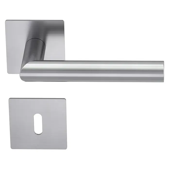 Diamond Doors Design Zimmertürgarnitur Illinois - Türstärke: 40 mm - 45 mm, Buntbart BB, Edelstahl, L-Form - Diagonale Ansicht