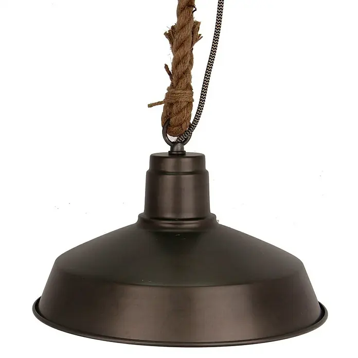 Pendelleuchte rund - 40 W, Stahl-schwarz/Holz, E27 - Detailaufnahme
